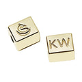 Customizable Silver Cube Spacer Beads Handmade Gold Logo Zinc Alloy Pendant Bracelet Accessory with Engraved Logo Beads Maker