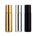 Empty Electroplated Shinning Gold Silver Black Roller Ball Cosmetic Packaging 5ml Empty Perfume Glass Roller Bottle