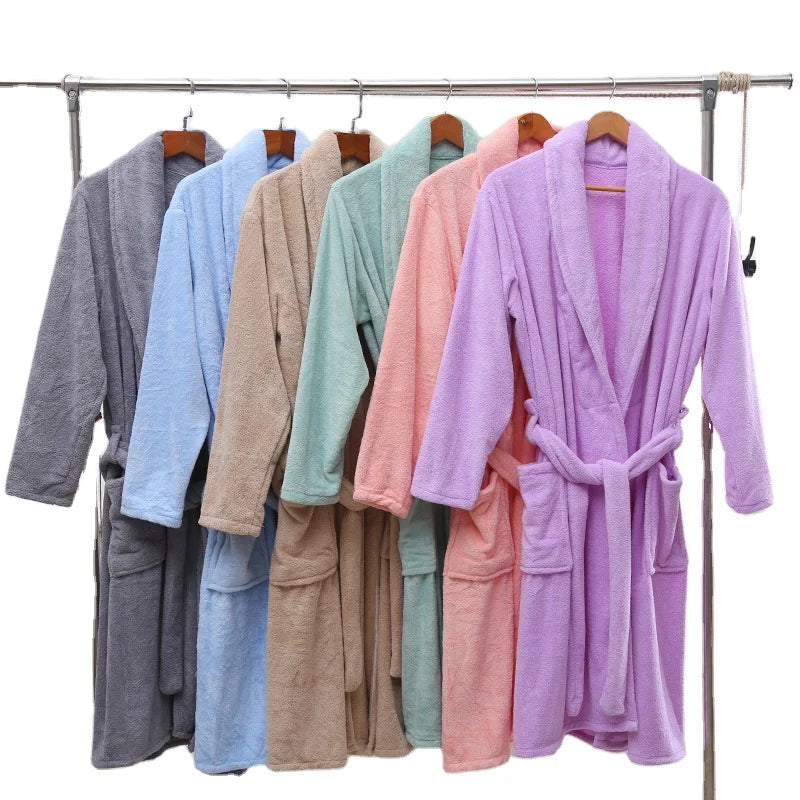 Luxury Super Soft Mens Coral Fleece Fashion  Bathrobe