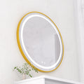 Decoration Gold Framed Led Bathroom Mirror Custom Anti Fog Round Smart Led Light Smart Mirror