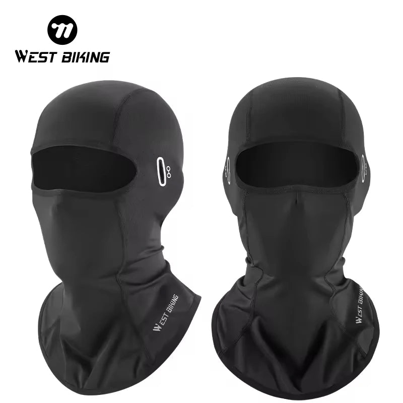 WEST BIKING Full Face Mask Breathable Ice Silk Bike Sports Mask Outdoor Sports Cool Motorcycle Bicycle Hanging Ear Polyester