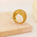 Tarnish Free Textured Oval Stainless Steel Ring Chunky 18mm Finger Accessories Men Women Fashion Valentine's Gift