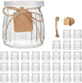 7 oz Clear Glass Yogurt and Pudding Jars with PE Plastic Lids Transparent Storage Container for Making and Food Storage