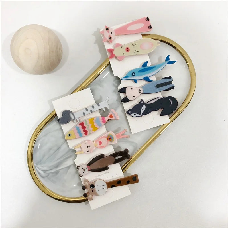 Funny Cartoon Animal Hair Clips Acrylic Hair Pin Clips Hair Accessories for Women Girls