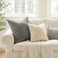 Farmhouse Rustic Woven Solid Color 100% Polyester Decorative Pillow Case Cushion Cover for Hotel Hospital Home Use