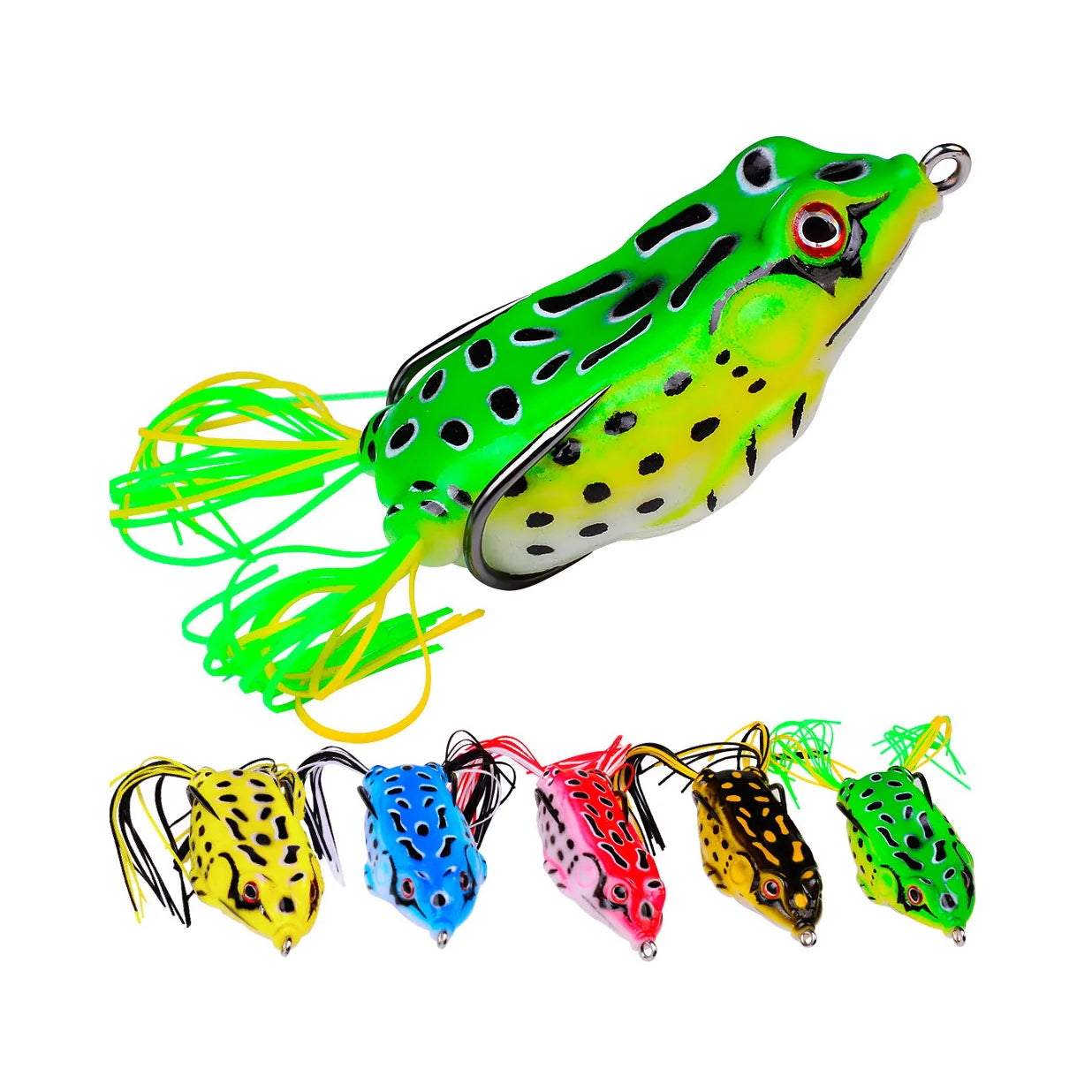 Artificial Frog Simulation Soft Plastic Lure Black Fishing Bait with Double Hidden Hooks for River Lake Stream