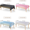 White and Gold Disposable Plastic Tablecloth Rectangle Waterproof Table Cover for Graduation Wedding Birthdays Party Decorations