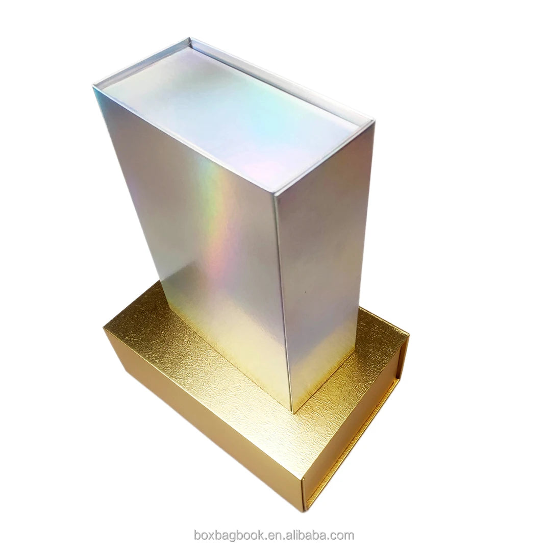 Top Bottom Box Folding Shipping Carton High square Fold Out Boxes Design Packaging Modern Novel Design Gift pink Box Folding