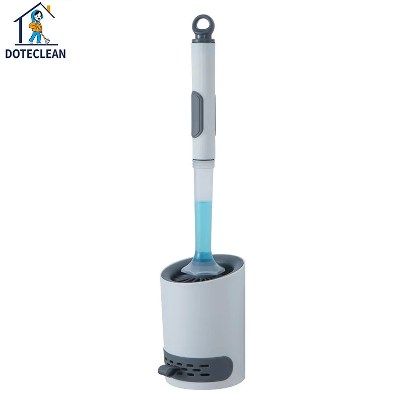 New  TPR Silicone Circular Scrubbing Liquid Toilet Brush with a Bathroom Cleaner Bracket and Wall Mountable