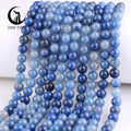 Zhe Ying 6/8/10mm Blue Aventurine Stone Beads Round Smooth Bracelet Stone Beads for Jewelry Making Blue Aventurine Stone Beads