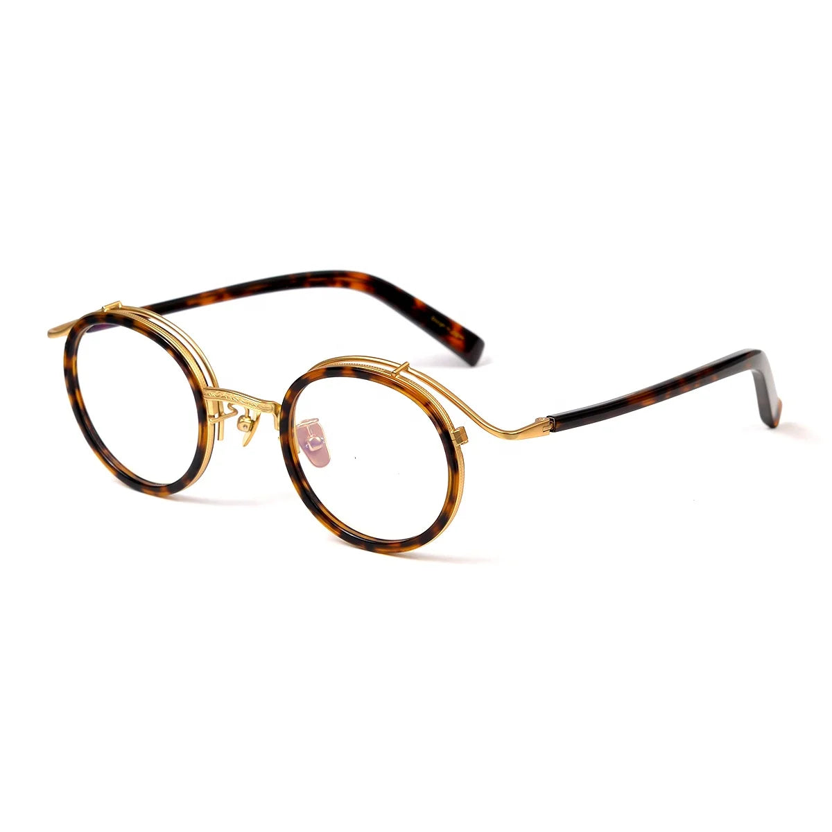 Xxin 88098 Classic Round Frame Pure Titanium+Acetate Handmade Reading Glasses 15g Lightweight Unisex Optical Frames