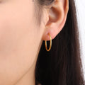 Chris April Stylish Jewelry 316L Stainless Steel Pvd Gold Plated Thin Delicate Multi-sizes Basic Hoops Earrings