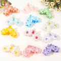 QIYUE Spring and Summer Gradient Color Flower Hair Clip Temperament Shark Clip Large Hair Clip Yiwu Hot Sale