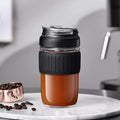 16oz Stainless Steel Borosilicate Glass Shell Double Wall Vacuum Flask Lid Straw Fashion Tea Infuser Eco-Friendly Water Bottle