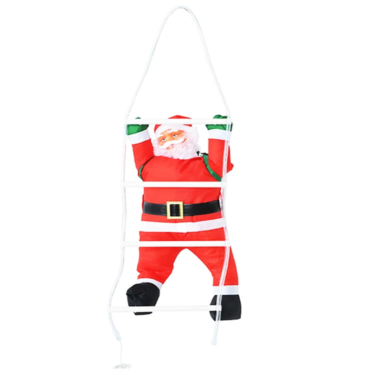 Factory Wholesale 120cm Santa Climbing Rope Ladder Santa Claus Climbing on Rope Ladder With Remote Control Buttons 8 Flashing