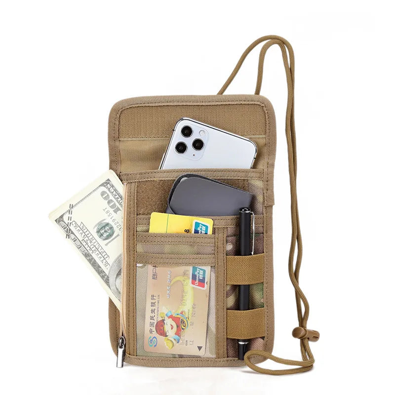 Tactical ID Card Bags Credit Passport Purse Chest Multifunction Card Case Hanging Hunting Molle Pouch Wallet Bag