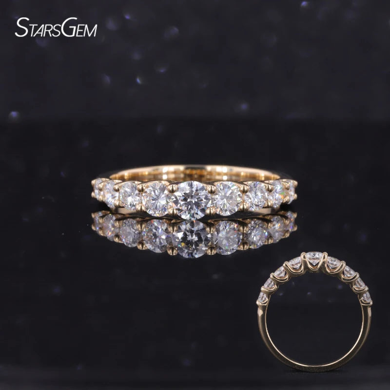 Starsgem Custom Fine Jewelry 10K Yellow Gold Lab Grown Diamond Wedding Rings for Women