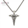 New Jewelry Arrivals 2021 Classic Children's Stainless Steel Silver Angel Wing and Snake Sword Pendant Charm