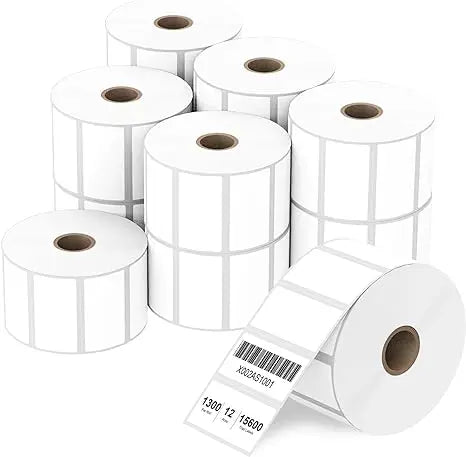 Custom PE Coated Square Blank ArtPaper 60*40 Direct Adhesive Die Cut Heat Sensitive Sticker Barcode Label Promotion Supermarket