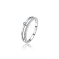 Minimalist Stacking  Multi Layer Ring Christmas Gifts S925 Sterling Silver Zirconia Double Band Ring