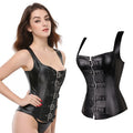 Women's Performance Dress Gothic Steam Punk Corset Steel Bone Zipper With Buckle Black Bustier