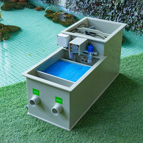 QihangRAS 1320 Gal/h 5m3/h Koi Pond & Garden Fish Filtration System with UV Lamp (30W/11W) and 75m Screen