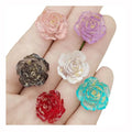 Sequins Decoration Rose Flower Resin Charm Flatback Designs for Wedding Jewelry Making Pen Dangle Box Decorations