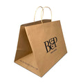 Eco-friendly Foldable Large Wide Base Brown Kraft Paper Bag With Logo Print