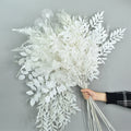 B-2258 Wedding Artificial Leaves Christmas Plastic Eucalyptus White Artificial Flowers for Wedding Decor