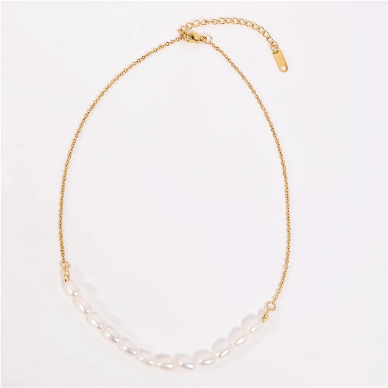 Joolim Jewelry 18K PVD Gold Plated Natural Real Freshwater Pearl Choker Necklace Fashion Jewelry