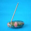 Huiying China Hot Sale Private Label Unakite Incense Stick Holder Gem Stick Stand Cones Shape