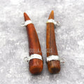 PC27137 Soldered Bohemian Ox Bone Horn Tusk Pendant with Copper Tin Women's Gift Jewelry