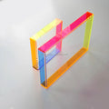 RAY YI Custom Transparent Neon Square Lucite Acrylic Modern Frames Picture Home Decoration Wall Art