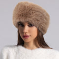 Autumn Winter Faux Fur Hat Plush Fur Hat Warm Head Band Visor Headdress Women Fashion Pure Color Hat