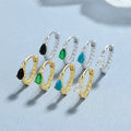 925 Sterling Silver Water Drop Shaped Zircon Twists Hoop Earrings Personality Design Fashion Simple INS Earring Jewelry Women