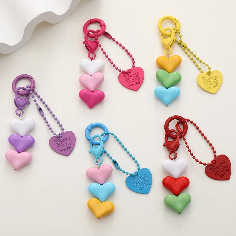 2025 New Creative for Love Beaded Chain Car Key Chain Pendant Fresh Small Earphone Bag Accessories Made of Durable Leather