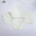 Bianco Carrara Marble Color Long Hexagon Shape Backsplash Wall Tile Self Adhesive PVC Tiles Mosaic Peel and Stick Mosaic