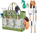 Durable 9 Pcs Garden Tools Organizer Handbag Stainless Steel Hand Shovel Set
