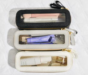 Mini Design Travel Pvc Leather Makeup Organizer case clear Make up Pouch PU Cosmetic Bags