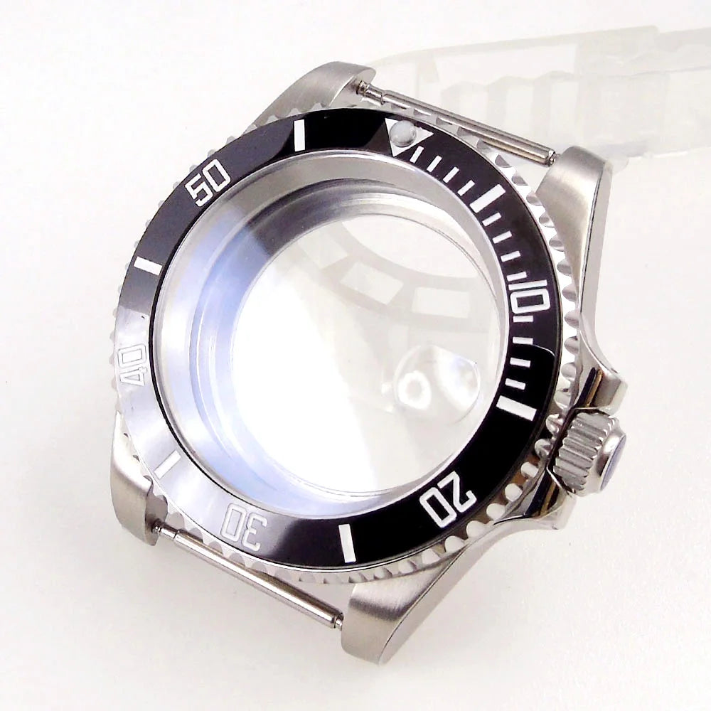 SUB Watch Case AR Sapphire Glass for NH34 NH35 NH36 ETA2824 PT5000 Movement Glass Back Repair Tool Kit for Watch Mod Ceramic