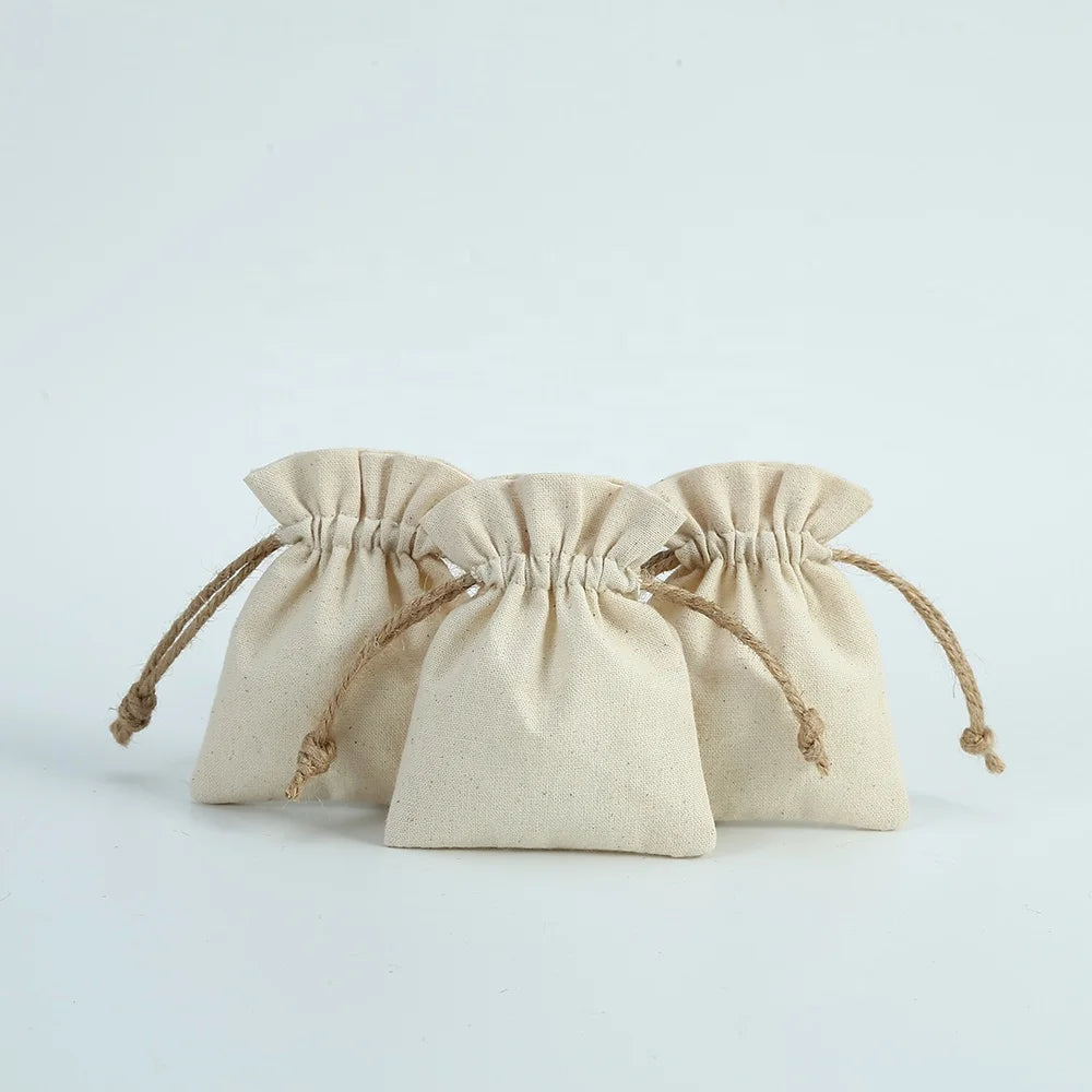 7*9cm Creative Vintage Cotton Drawstring Bag with Dustproof Design Elegant Pouch for Jewelry Storage & Earring Holder MegaBDM