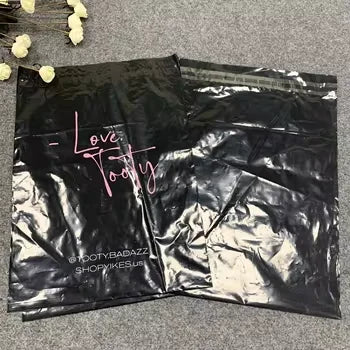 Custom Printed Black Poly Mailer Shipping Bags Polymailers Courier Self Sealing Delivery Bag