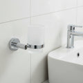 Wall-Mounted Single Glass Toothbrush Holder Hotel Use Bathroom Accessory Set with Cup & Tumbler