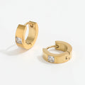 Mini 18K Gold Gold Plated  Dainty Cubic Zircon Crystal Stainless Steel Hoop Earing for Women Trendy Jewelry