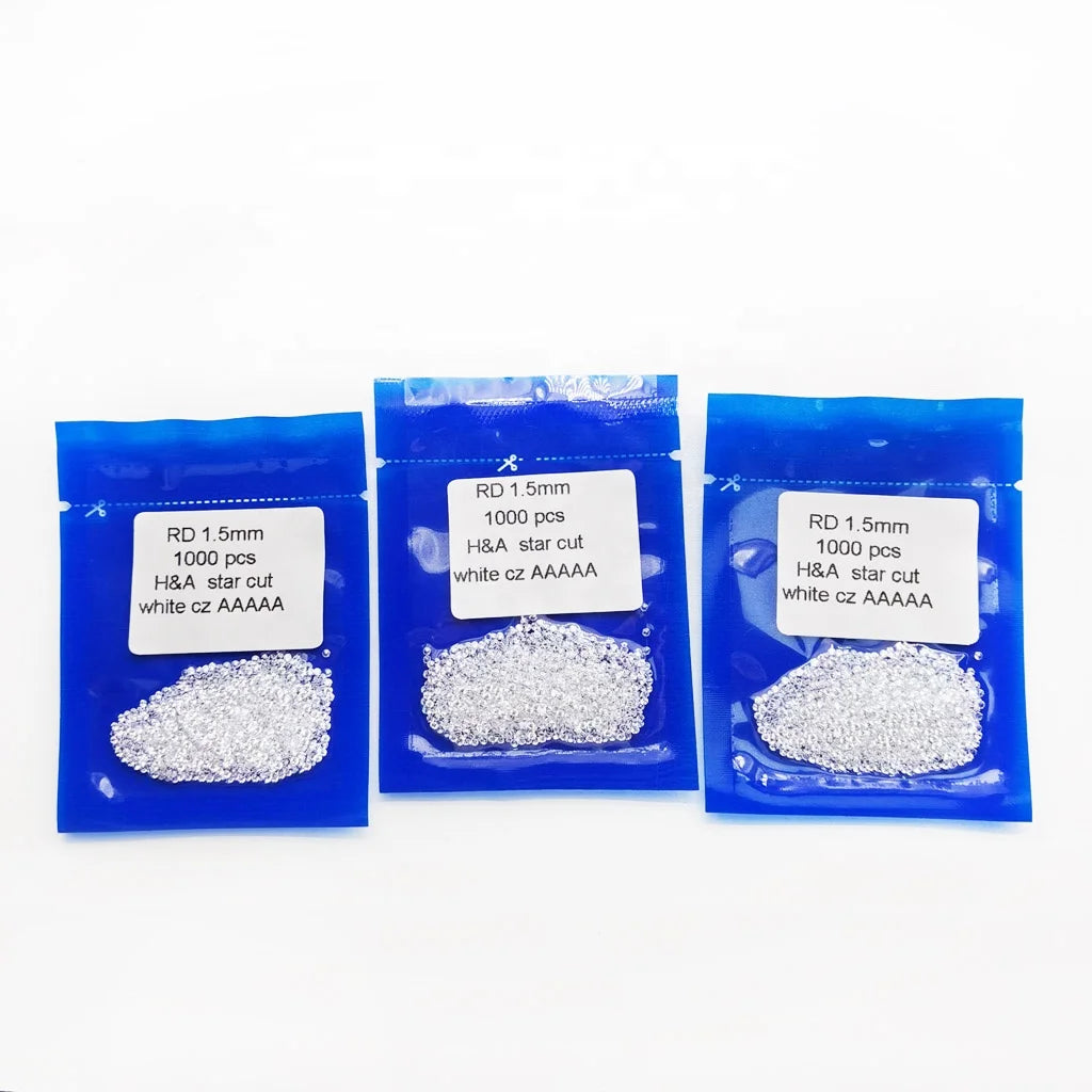 Baifu Jewelry Top Quality 1.5mm Brilliant Cut 5A White Round Zircon