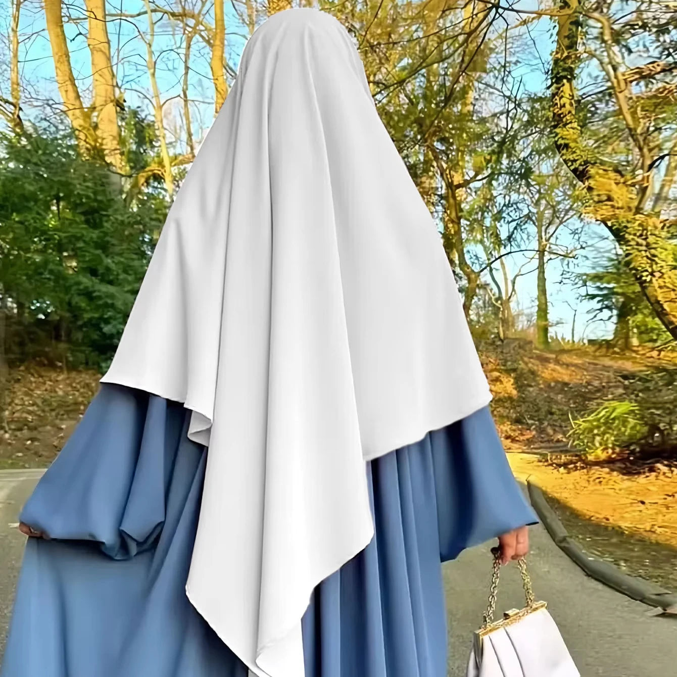 One Layer Chiffon Khimar Hijab for Prayer Femme Musulmane Dress for Adults Winter Spring Summer Autumn Polyester for All Seasons