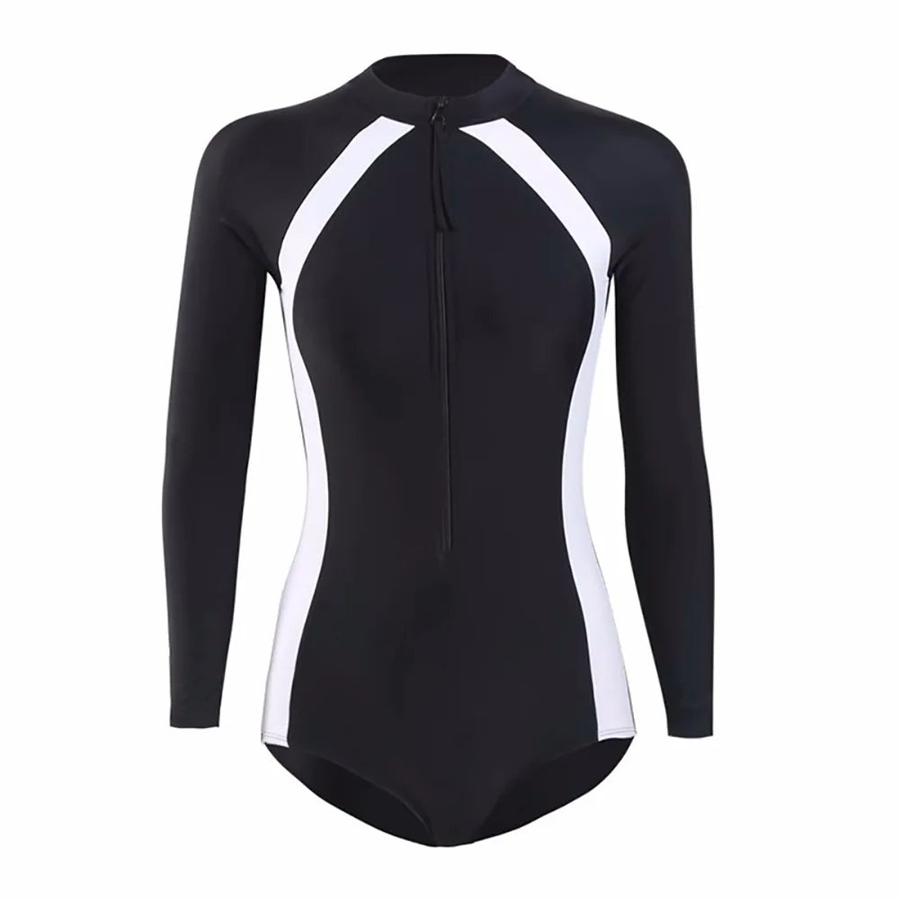 HR- 80854  Diving Suit  Women's Triangle One-piece Warm Snorkeling Suit Surfer Swimsuit Spear Wetsuit Zipper