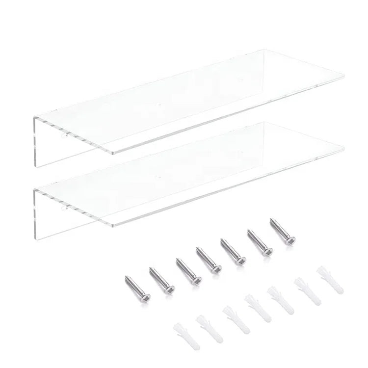 Modern Acrylic Floating Shelves-Easily Expand Wall Space Eco-Friendly for Customizable Size for Bedroom Gaming Room Living