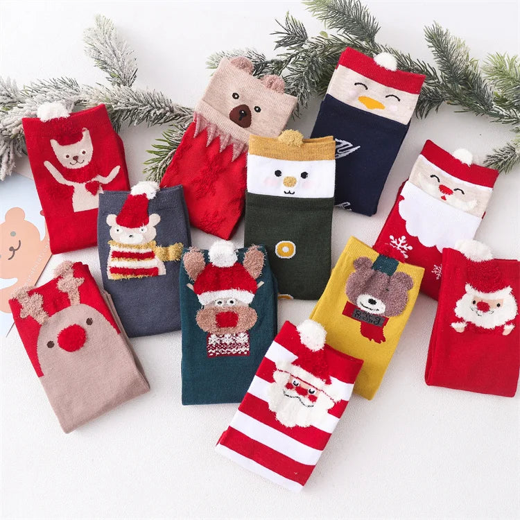 Custom Gift Box Winter Warm Cozy Cute Women Unisex Holiday Christmas Socks