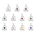 LULUFOCUS Mother'S Day Love Heart Zircon Diamond Necklaces Gift For Mother Charms Pendant Silver Color Mom Necklace Women